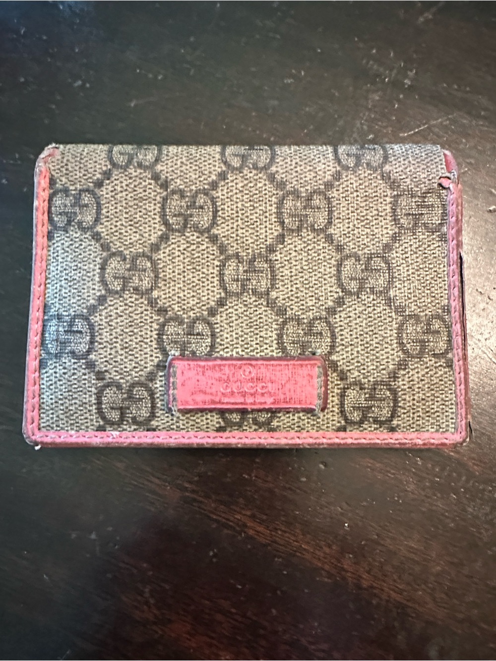 Gucci Gray and Pink Key & Card Holder
